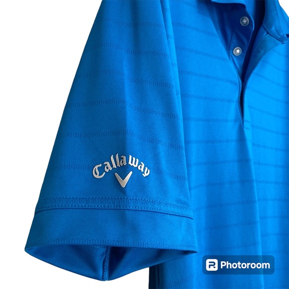Callaway Opti Dry Golf Polo Short Sleeve Logo Callaway Hogan Blue Men's size M - Picture 4 of 10